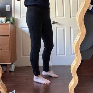 Anne Fontaine Black Geometric Leggings